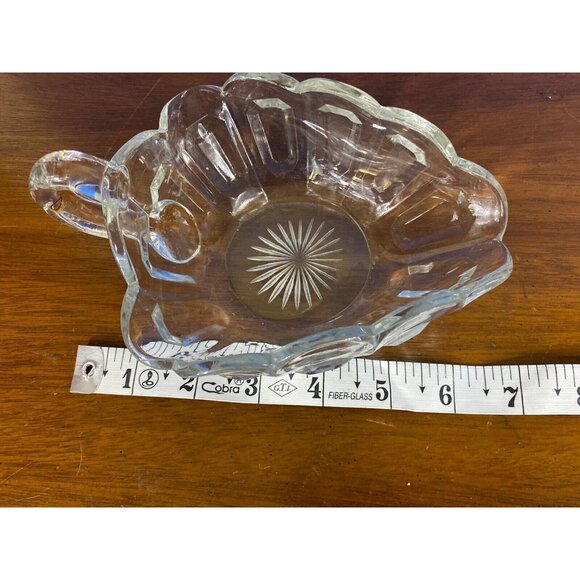 Vtg EAPG Clear Art Squat Pitcher Cream Milk Syrup Panels Star Bottom Triangular - Picture 10 of 13